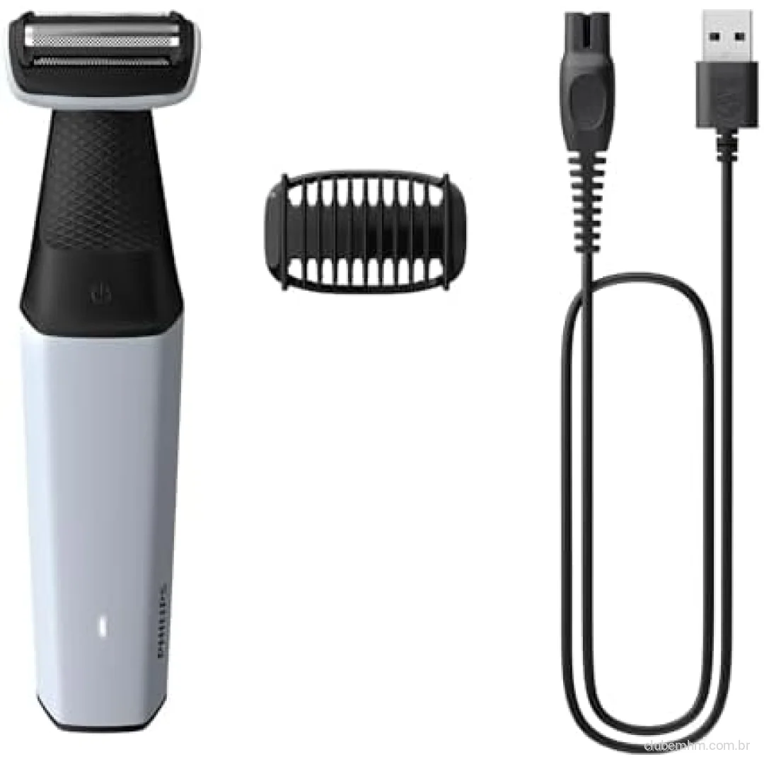 Aparador e Raspador de Pelos para o Corpo Philips Bodygroom BG3007/01 Uso Seco e Molhado, à Prova d’água - Bivolt