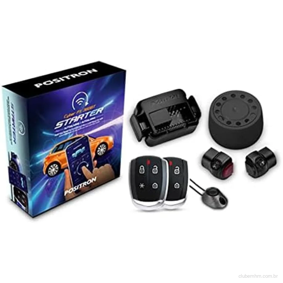 Alarme Para Carro Universal Positron PX360BT Starter Comando via Smartphone Android/iOS Controle Remoto Anticlonagem
