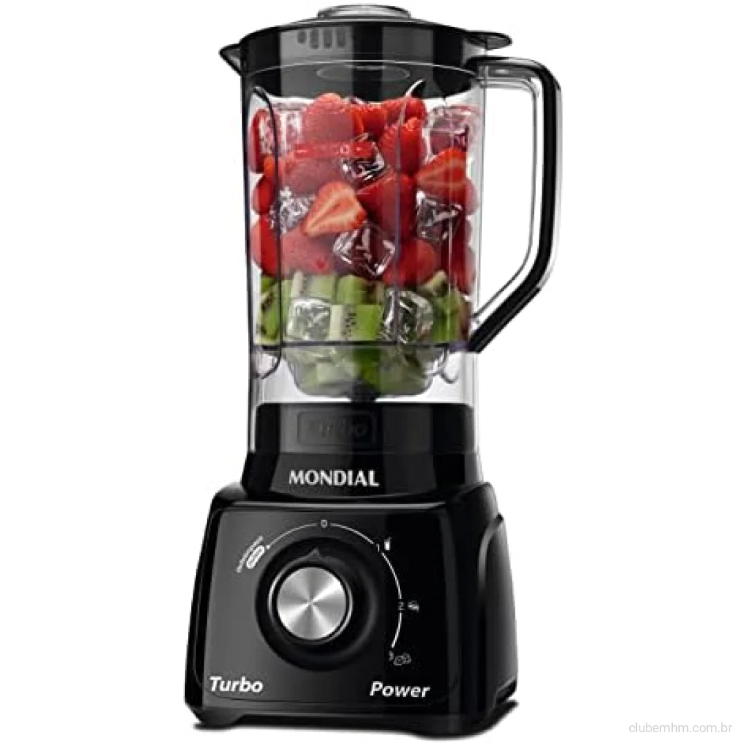 MONDIAL Liquidificador Turbo Power, Preto, 550W, 220V - L-99 FB