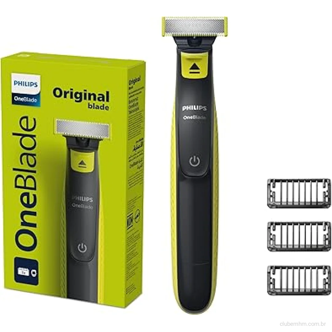 Philips OneBlade: Raspa, Apara e Contorna | Barbeador Elétrico | Para todos os tipos de pele e espessura de pelo | À prova d´água | Aparador de Pelos Masculino | Máquina de Barbear | QP2724/10